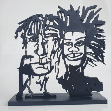 제목이 "PyB Warhol & Basqui…"인 조형물 Pyb로, 원작, 수지