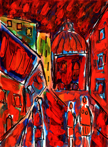 Peinture intitulée "Vieux monde" par Jean Mirre, Œuvre d'art originale, Huile