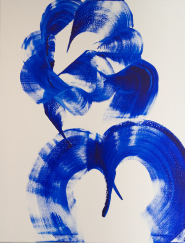 Painting titled "Une femme à la peau…" by Geraldine Auret, Original Artwork, Acrylic Mounted on Wood Stretcher frame