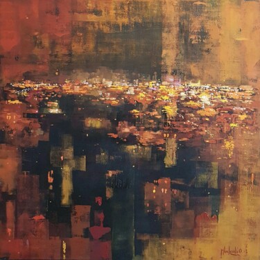 "Fire Night" başlıklı Tablo Olga Mihailicenko tarafından, Orijinal sanat, Petrol