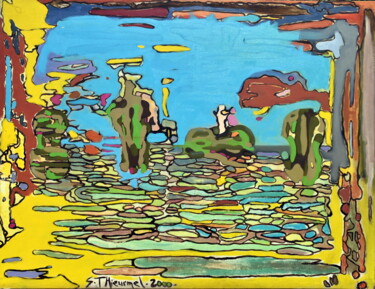 Aquarium "Aquarium" başlıklı Tablo Sylvain Thieurmel tarafından, Orijinal sanat, Petrol Ahşap Sedye çerçevesi üzerine monte edilmiş