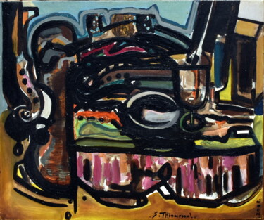 Pittura intitolato "Déjeuner sur l' her…" da Sylvain Thieurmel, Opera d'arte originale, Olio Montato su Telaio per barella i…