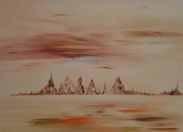 Schilderij getiteld "Las Vegas" door André Roeser, Origineel Kunstwerk, Acryl Gemonteerd op Frame voor houten brancard