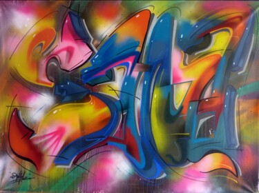 Peinture intitulée "Sana n°2305" par Saname, Œuvre d'art originale, Bombe aérosol