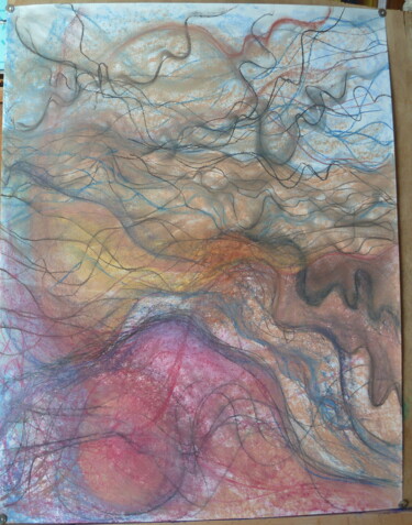 Dessin intitulée "ondes" par Clément Barut, Œuvre d'art originale, Pastel