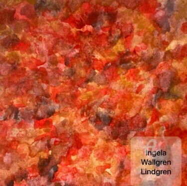 Pittura intitolato "Red autumn" da Ingela Wallgren Lindgren, Opera d'arte originale, Tempera