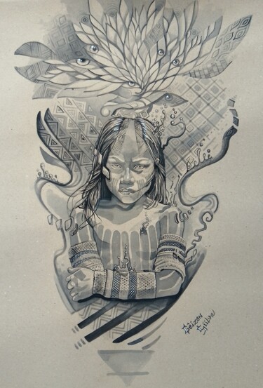 Nagual Pintura titulada "Nagual" por Guilherme Arteiro, Obra de arte original, Acuarela