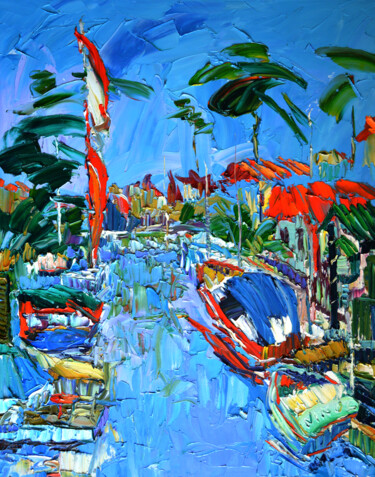 Pittura intitolato "Sunset Beach" da Nikol Aghababyan, Opera d'arte originale, Olio