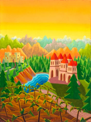 Painting titled "Aria frizzante" by Luca Dall'Olio, Original Artwork, Acrylic Mounted on Wood Stretcher frame