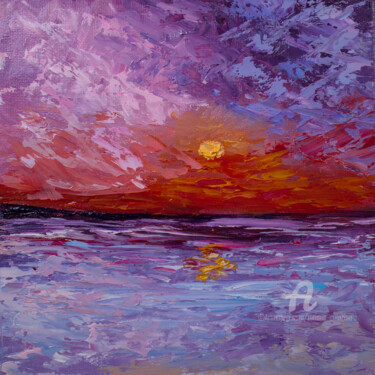 Peinture intitulée "Reflection" par Tatiana Gomzina, Œuvre d'art originale, Huile Monté sur Carton
