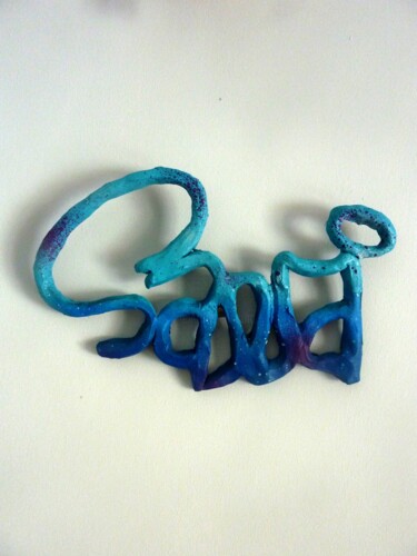 Sculpture intitulée "Tag n°1" par Saname, Œuvre d'art originale, Résine Monté sur Autre panneau rigide