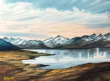 Silvered Auriferous Peinture intitulée "Silvered Auriferous" par Lubna Khan, Œuvre d'art originale, Aquarelle