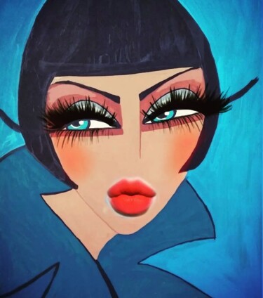 「Portrait Of Adriana」というタイトルの絵画 Seyyibe Bayraktarによって, オリジナルのアートワーク, アクリル