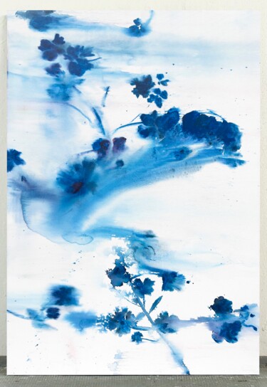 Ζωγραφική με τίτλο "Blurred flower 6" από Rosi Roys, Αυθεντικά έργα τέχνης, Ακρυλικό