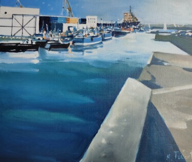 Peinture intitulée "Brest 2eme bassin" par Nicolas Tréanton, Œuvre d'art originale, Huile