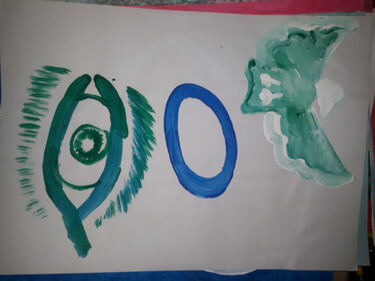 Schilderij getiteld "A pomba o anel e ol…" door Jedaylson Rodrigues, Origineel Kunstwerk, Gouache