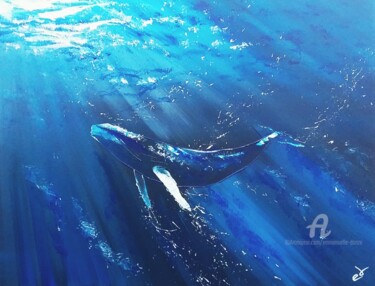 绘画 标题为“Rêve Abyssal” 由Emmanuelle Donzé, 原创艺术品, 丙烯 安装在木质担架架上