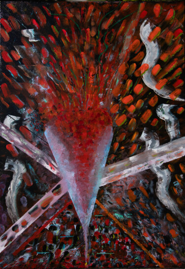 Peinture intitulée "Cornet  de Fêtes" par Patrick Kessler, Œuvre d'art originale, Acrylique Monté sur Châssis en bois