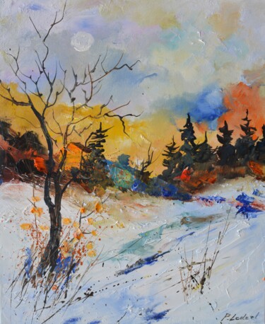 绘画 标题为“Colourful winter” 由Pol Ledent, 原创艺术品, 油 安装在木质担架架上
