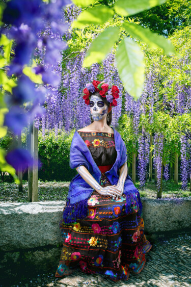 La Catrina in a wisteria garden. Photography titled "La Catrina in a wis…" by R&N Photography, Original Artwork, Digital Photography