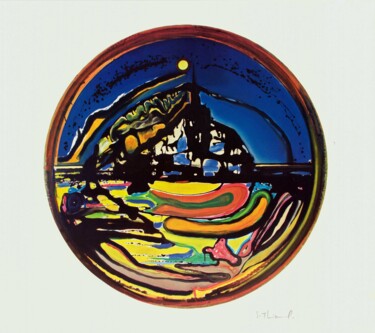 Printmaking titled "Le Mont Lunaire 1 D" by Sylvain Thieurmel, Original Artwork, Ink