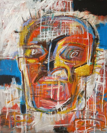Painting titled "" mon doute.."" by Sam Keusseyan, Original Artwork, Acrylic