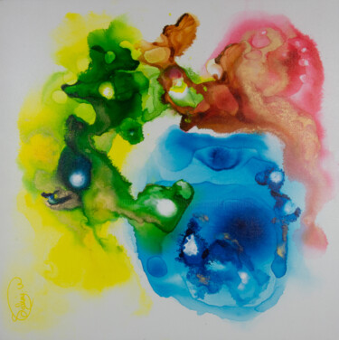 Painting titled "Nature Sauvage" by Sabine Vandermouten (Sabine.V), Original Artwork, Ink Mounted on Wood Stretcher frame