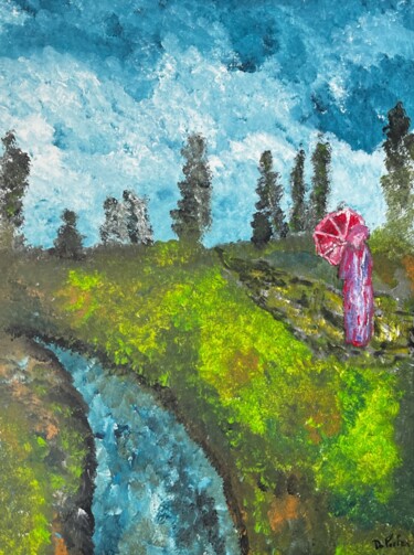 Peinture intitulée "La promenade au bor…" par Olivier De Pooter, Œuvre d'art originale, Acrylique