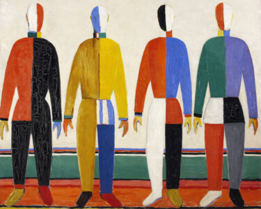 Peinture intitulée "Les sports" par Kasimir Malevitch, Œuvre d'art originale, Huile