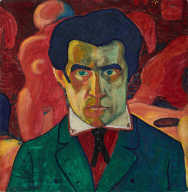 Autoportrait Peinture intitulée "Autoportrait" par Kasimir Malevitch, Œuvre d'art originale, Gouache