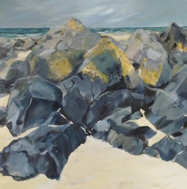 Картина под названием "North Berwick" - Claudine Pochat, Подлинное произведение искусства, Масло