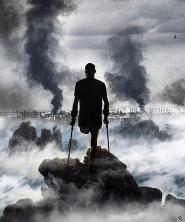 Arte digital titulada "Nous sommes témoins…" por Fanny Lechevalier, Obra de arte original, Collages digitales Montado en Bas…