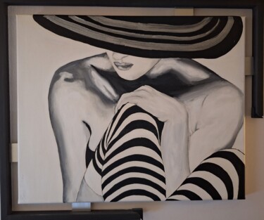 Peinture intitulée "Soupçon d'audace" par Cara India, Œuvre d'art originale, Acrylique Monté sur Châssis en bois