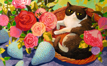 In the basket Peinture intitulée "In the basket" par Margot Raven, Œuvre d'art originale, Acrylique