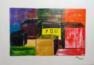 Pintura intitulada "Quadro Abstrato Gra…" por Marly Genuino, Obras de arte originais, Acrílico