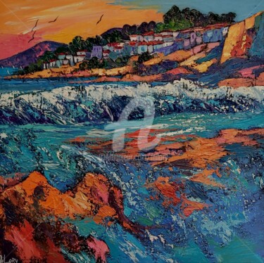 "La vague et rochers…" başlıklı Tablo Milorv tarafından, Orijinal sanat, Petrol