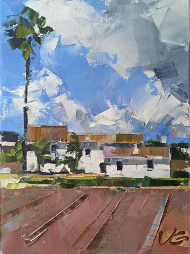 Cityscape ALBORAYA Peinture intitulée "Cityscape ALBORAYA" par Volodymyr Glukhomanyuk, Œuvre d'art originale, Huile