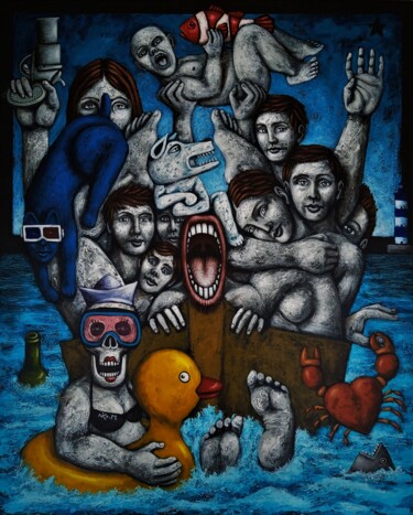 Peinture intitulée "PLAISANCE 100X81" par Nicolas Monjo, Œuvre d'art originale, Acrylique Monté sur Châssis en bois