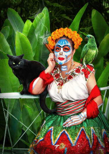 La Catrina and spirits of pets Photography titled "La Catrina and spir…" by R&N Photography, Original Artwork, Digital Photography