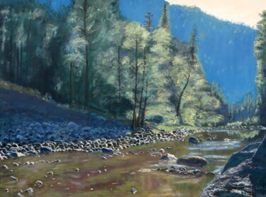 Painting titled "Merced River Flow" by Herscovitch Larry, Original Artwork, Oil