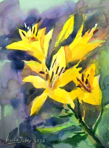 Peinture intitulée "Summer warmth" par Nadiia Dubei, Œuvre d'art originale, Aquarelle