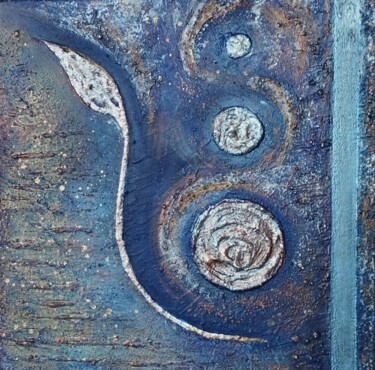 Fleur d'espace Peinture intitulée "Fleur d'espace" par Edwige Argant, Œuvre d'art originale, Acrylique Monté sur Châssis en bois