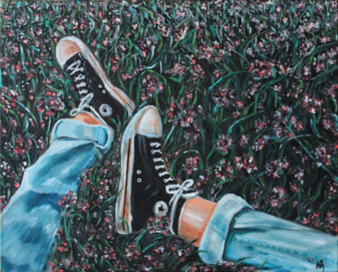 "Relaxing in the Mea…" başlıklı Tablo Aldashkova Maria tarafından, Orijinal sanat, Akrilik Ahşap Sedye çerçevesi üzerine mon…