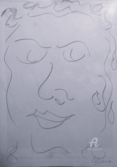 图画 标题为“Portrait abstrait f…” 由Roberto Urbano, 原创艺术品, 铅笔