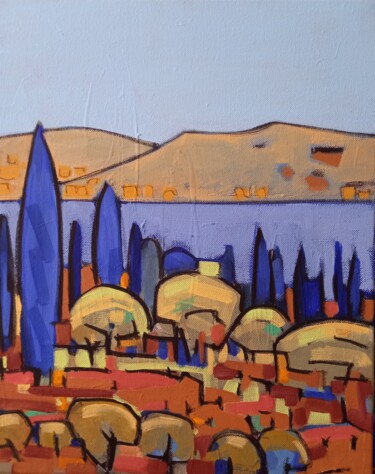 Peinture intitulée "Saint Cyrien" par Sylvie Serre, Œuvre d'art originale, Acrylique