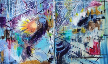 Painting titled "Follow the violet l…" by Lena Lito, Original Artwork, Oil