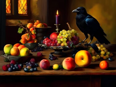 Digital Arts titled "still life with a c…" by Michael C Bertsch, Original Artwork, Digital Painting