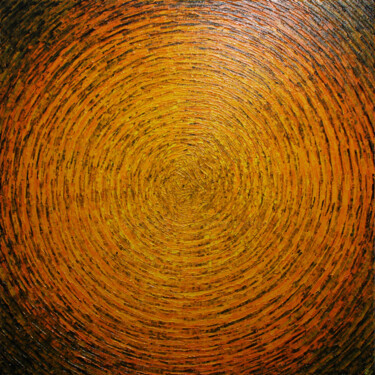 Éclat jaune orange. Painting titled "Éclat jaune orange." by Jonathan Pradillon, Original Artwork, Acrylic Mounted on Wood Stretcher frame