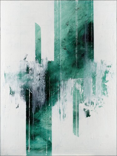 Green Shimmer Peinture intitulée "Green Shimmer" par Nemanja Nikolic, Œuvre d'art originale, Acrylique Monté sur Châssis en bois
