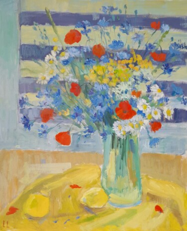 Wild flowers expression Peinture intitulée "Wild flowers expres…" par Liudmyla Lelechenko, Œuvre d'art originale, Huile